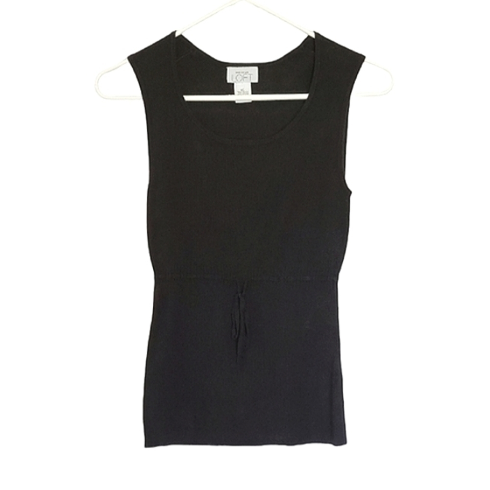 1122 * Ann Taylor Loft Waist Tie Top Black Size XS